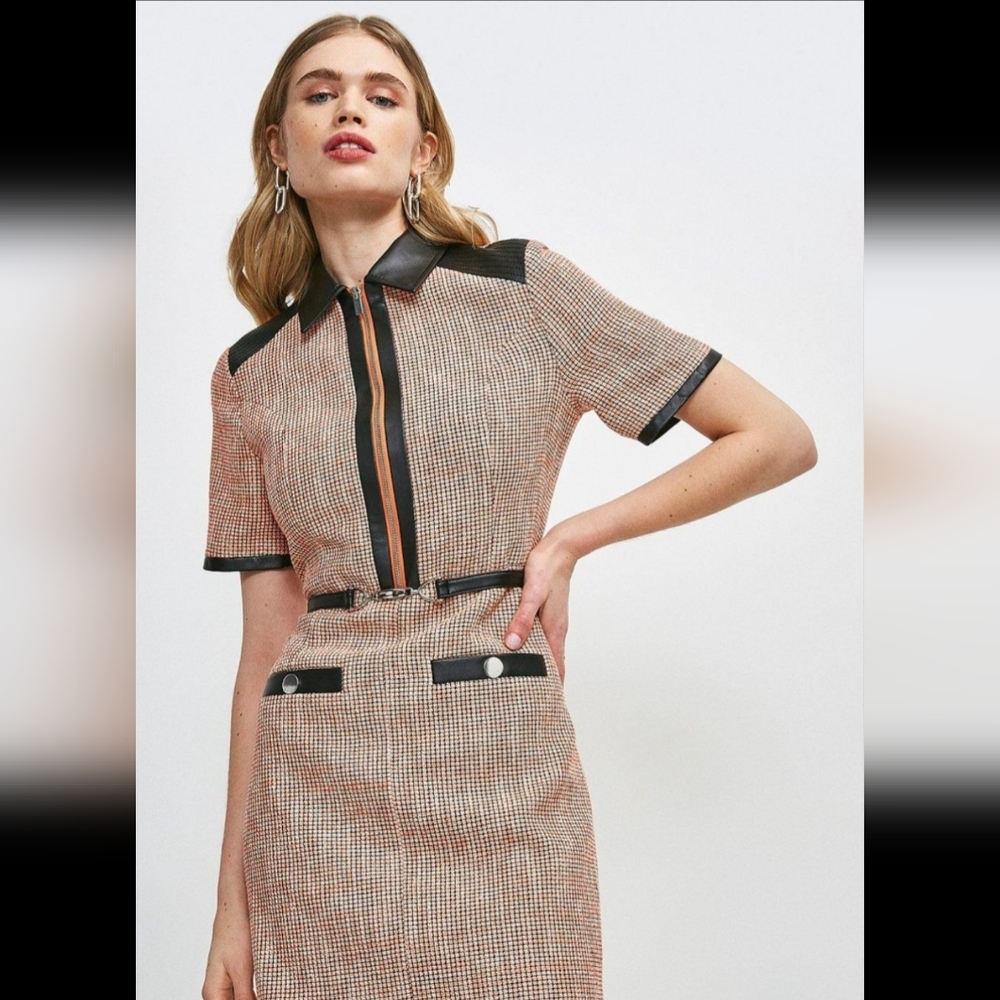 Karen Millen Neon Tweed Dress
